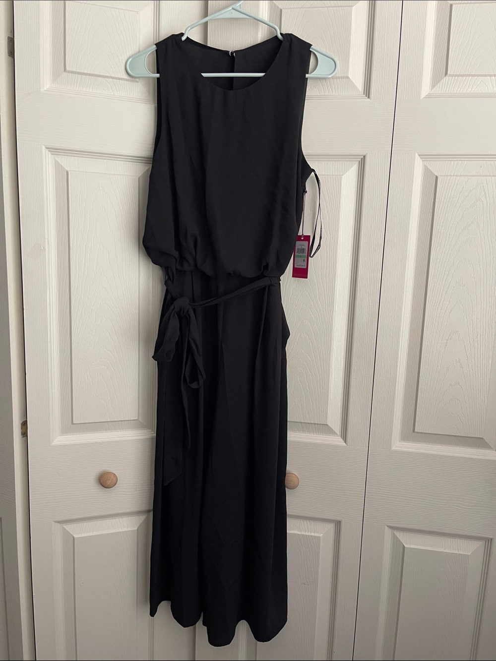 Vince Camuto Black Wide Leg Crop Jumpsuit  #0226A